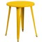 Emma and Oliver Commercial Grade 24" Round Metal Indoor-Outdoor Table Set & 2 Slat Back Chairs
